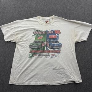 Vintage DEI Dale Earnhardt Nascar EARNHARDT JR. White T-Shirt Size 2XL B2